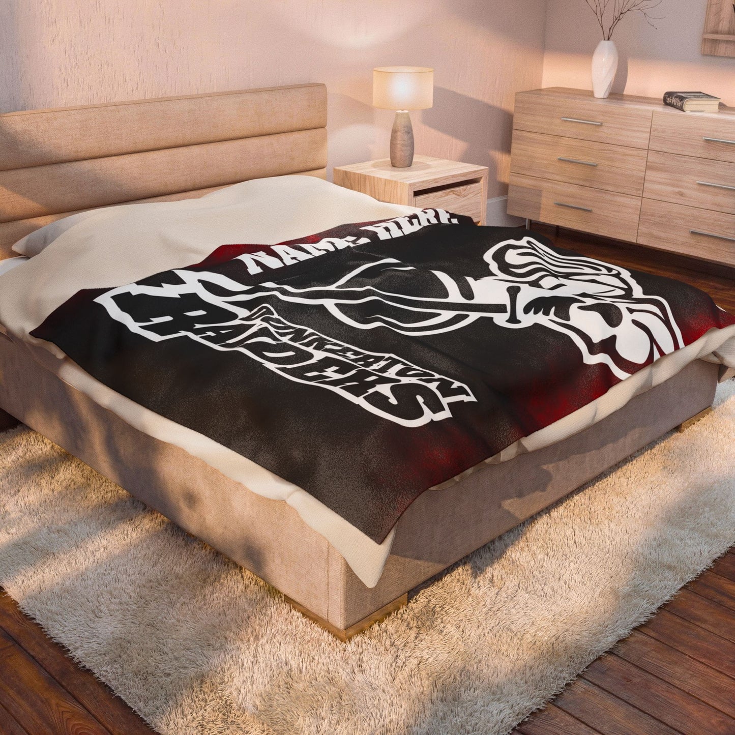 Dunkerton Raiders Grunge Personalized Velveteen Plush Blanket