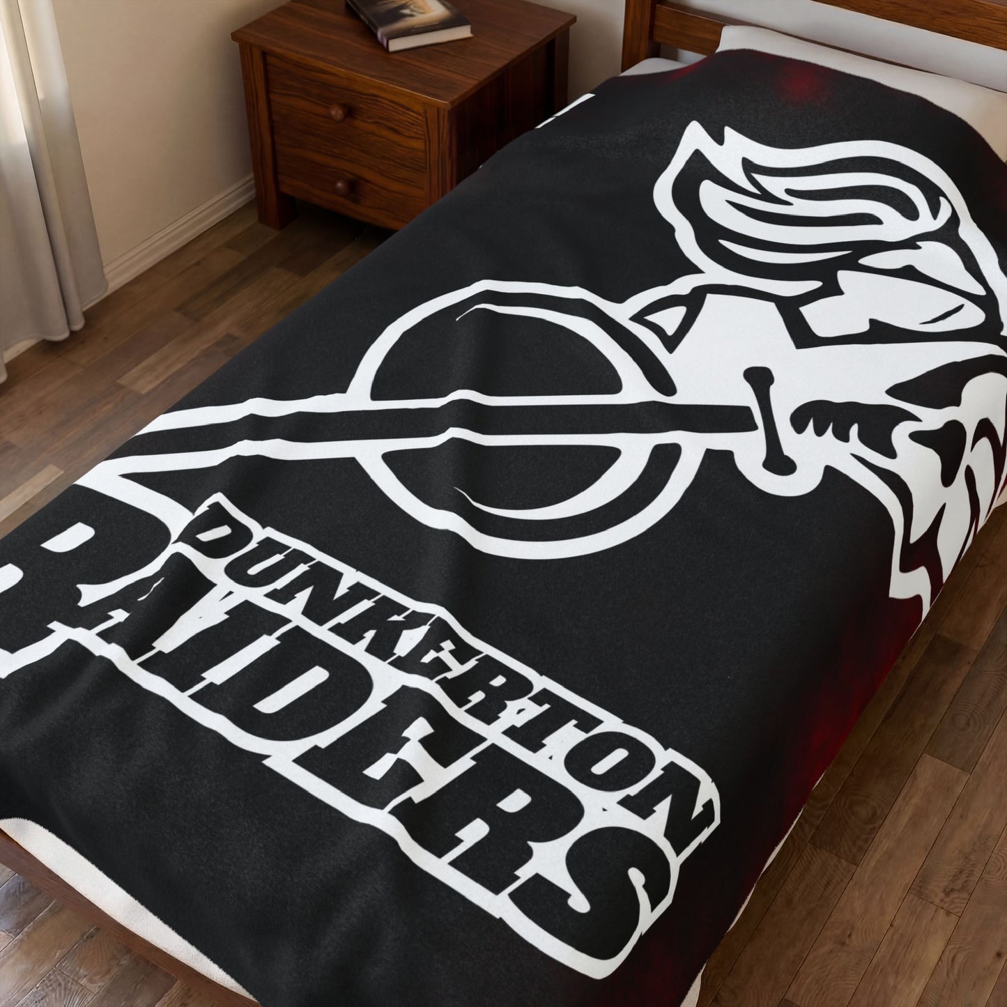 Dunkerton Raiders Grunge Personalized Velveteen Plush Blanket