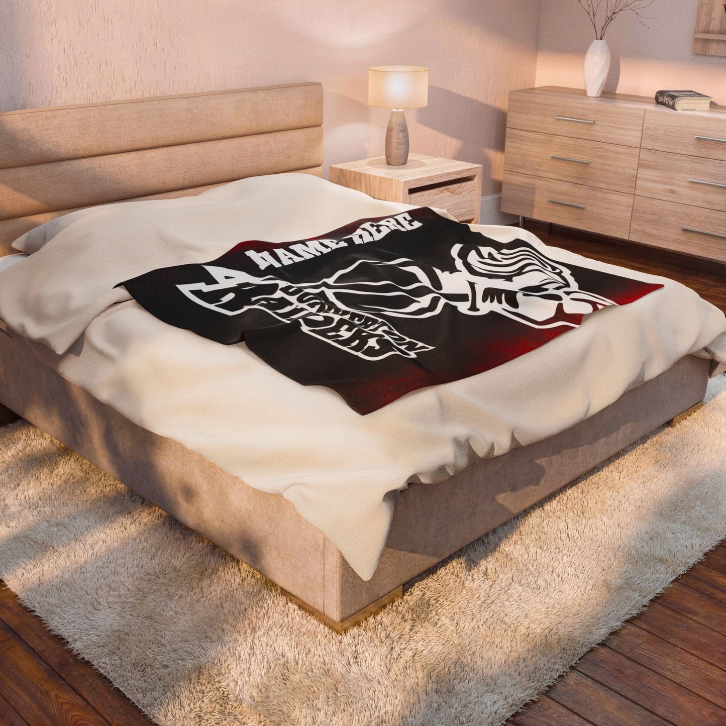 Dunkerton Raiders Grunge Personalized Velveteen Plush Blanket