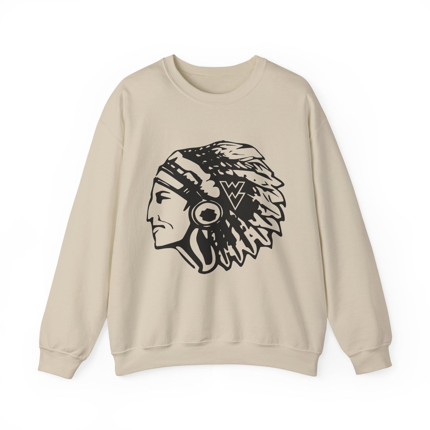 Wapsie Valley Warrior Head -  Crewneck Sweatshirt